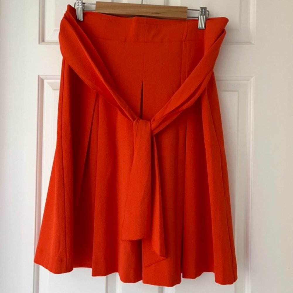 NWT Ann Taylor Orange Belted Pleated Skirt Size 10P